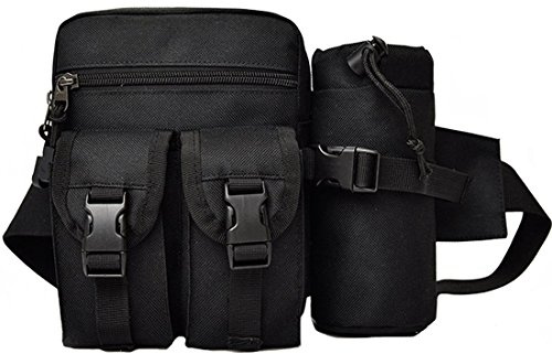 Rullar Hiking Waist Fanny Pack With Water Bottle Holder Tactical Drop Leg Bag Tackle Storage Bags & Wraps Running Waist Hip Belt Bag Motorcycle Bike Pouch Shoulder Bag