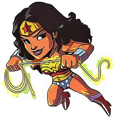LITTLE WONDER WOMAN, Aufkleber für Laptop, macbook, computer, Book, Ipad, Spielekonsole, Motorrad, Auto - H.15 cm