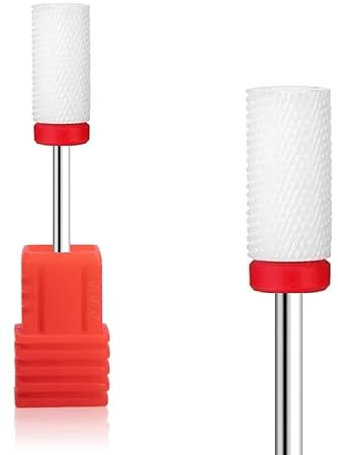 Natury Nails Fresa de Cerámica para Torno de uñas. Manicura, Pedicura, Esmaltes, Uñas Acrílicas y Uñas de Gel. Forma barril (Grano Fino)