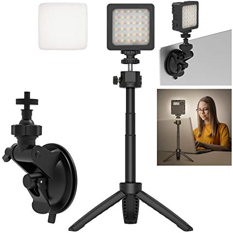 HAFOKO Video Konferenz Beleuchtungs Kit Fernarbeit Zoom Anruf LED Licht Desktop Video Smartphone Vlogging Licht Kamera Vlog Beleuchtung kompatibel mit Laptop Online Class Meeting YouTube Tiktok