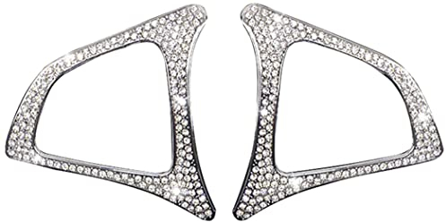 HAILWH Bling Innenzubehör Passend für Mercedes Benz Klasse C CLA GLC Klasse A Lenkradknopf dekorativer Rahmen Strass Kristall Applique Cover