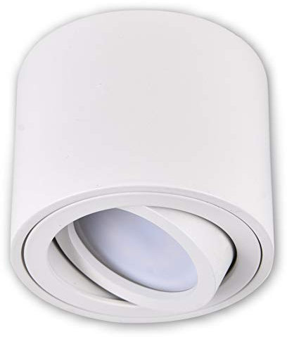 LICHT DISCOUNT Dimmbare LED Aufbauleuchte 5W weiss warmweiss 230V 3 Stufen Dimmung ohne Dimmer möglich 100/40/15% Aufbaulampe LED Decken Spot Schwenkbar