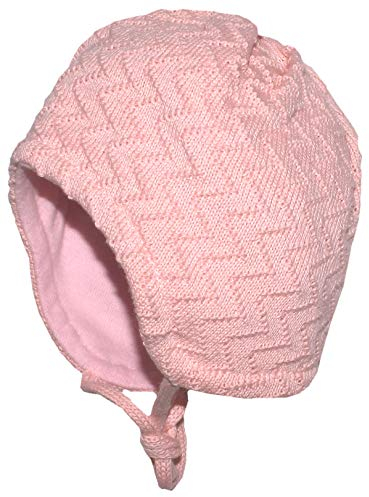 maximo Schlichte Struktur Strickmütze aus Reiner BW mit BW Fleece Futter in Zart Rosa 357200 (45 cm)