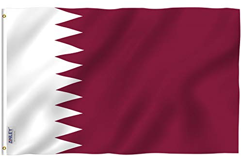 Anley Fly Breeze 3x5 Piedi Bandiera Qatar - Colore vivido e Resistente allo sbiadimento UV - Intestazione di Tela e Doppia Cucitura - Bandiere dello Stato del Qatar Poliestere con Anelli di Tenuta
