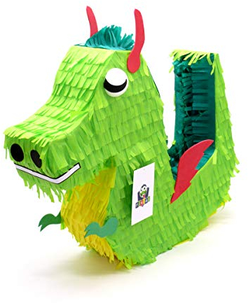Nislai Pinata Drachen Dino | Ideal für die Drachen Dino Party | Geschenk | Geburtstag | Ninja Party | 43x34x10