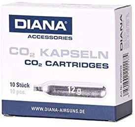 Diana Co2 Patronen 12g 10Stk für Softair Paintball Druckluft Fahrrad Minipumpe Co2 Kartuschen Co2 Kapseln Airsoft Luftgewehr Kartuschen