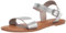 Amazon Essentials Sandali con Fibbia e Due Cinturini Donna, Argento, 42 EU Larga