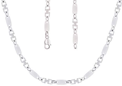 Sterling Silber Plattenkette Massiv 10 mm Halskette 60cm Königs Kette Steigbügelkette