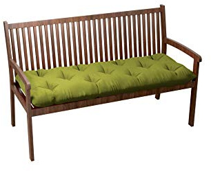 chilly pilley Cuscino Per Panca Cuscino Per Banca Cuscino Da Giardino Trapuntato Con Passanti Cuscino Per Sedile (120x50x12, Verde)