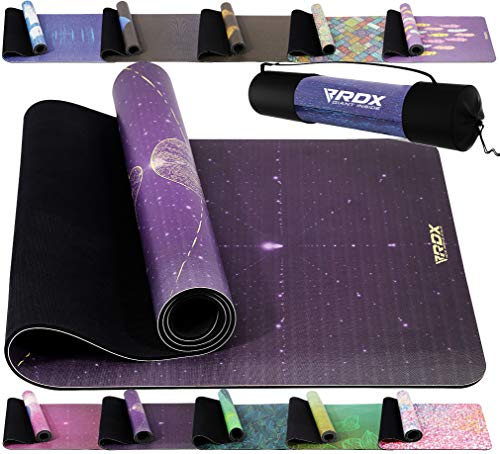 RDX Yogamatte PU 6mm Rutschfest Gymnastikmatte Pilatesmatte REACH RoHS Konform 6P Gummi Übungsmatte Fitness Pilates Gymnastik mit Tragetasche Gurt, Aerobic, Stretching Training Matte 183 X 61CM