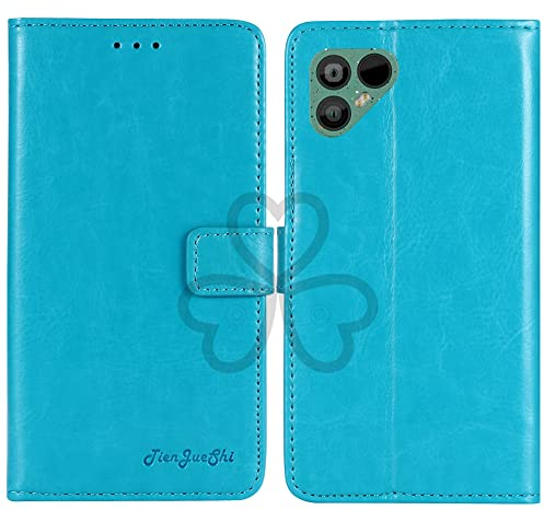 TienJueShi Blau Retro TPU Silikon Flip Book Stand Brief Leder Tasche Schütz Hülle Handy Case Für Fairphone 4 6.3 inch Abdeckung Wallet Cover Etui