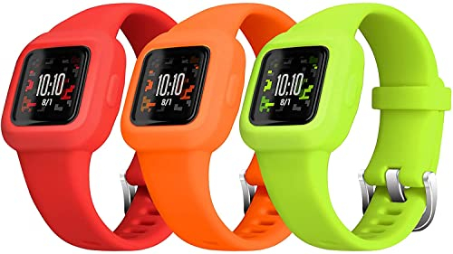 Tyogeephy Kompatibel mit Garmin Vivofit Jr. 3 Armband für Kinder, Weich Sport Silikon Armbänder Kompatibel mit GarminFit Jr. 3 Schwimmfreundlich Einstellbar Ersatz Jungen Mädchen