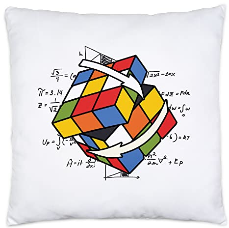 Hey!Print Zauberwürfel Kissen inkl. Füllung Rubik Cube Magic Würfel Retro Rubi Vintage Nerd