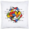 Hey!Print Zauberwürfel Kissen inkl. Füllung Rubik Cube Magic Würfel Retro Rubi Vintage Nerd