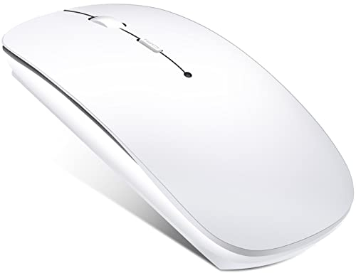 QYFP Bluetooth Maus, Wiederaufladbare Leichte Kabellose Maus Kompatibel mit MacBook Pro/Air/Android/iOS Tablet/Laptop/PC/Mac/Computer, Weiß