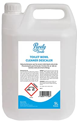 Blake & White Toilet Bowl Cleaner 5L – Purely Smile Toilet Cleaner Liquid to Removes Limescale, Bacteria & Bad Odors – Safe for Steel & Chrome – Phosphate-Free Formula for Home & Commercial Use