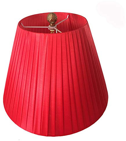 JYCCH Lampenschirm, Lampenschirm aus Stoff, Naturleinen, handgefertigt für Tischlampe und Stehleuchte, Rot, 50 cm