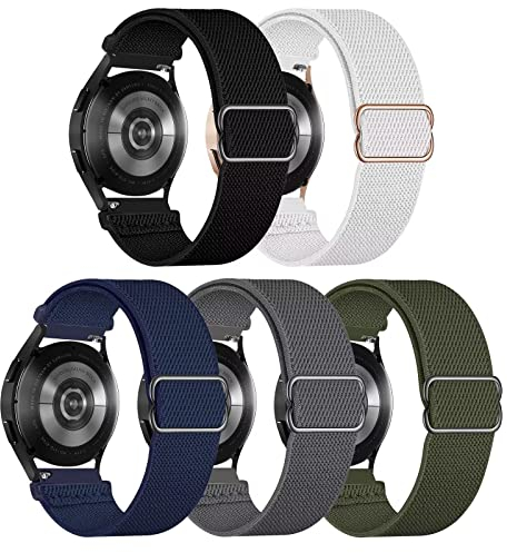 GBPOOT 5 Packs Solo Loop 20mm 22mm Armband Kompatibel mit Samsung Galaxy Watch,Einstellbares Nylon Armbänder Weiche Sport Ersatzband