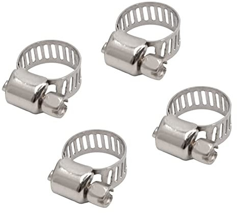METALLIXITY Adjustable Band Hose Clamp (16mm - 25mm/0.63 - 0.98) 4Pcs, Metal Clip - for Home Garden Tube Pipe Fastening