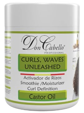 Don Cabello Activador de Rizos (500 ml) – Crema para rizos definidos – sin aclarado con Aceite de Ricino – anti encrespamiento Acondicionador Profesiona.