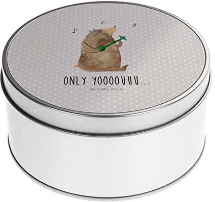 Mr. & Mrs. Panda Blechdose rund Bär Gitarre - Geschenk, Metallbox, Teddy, Vorratsdosen mit Deckel, Metallkiste, Metalldose, Teddybär,