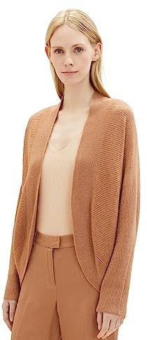 TOM TAILOR Damen 1037743 Basic Cardigan Strickjacke, 32399-blush Mahogany Melange, L