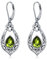 Peridot Grün Keltischer Knoten Ohrringe 925 Sterling Silber Irischen Leverback Ohrhänger mit August Geburtsstein Kristall