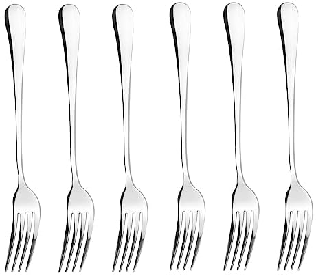 Qinglele 6 forchette da tavola, in acciaio inox 304, 17,5 cm (6,9)