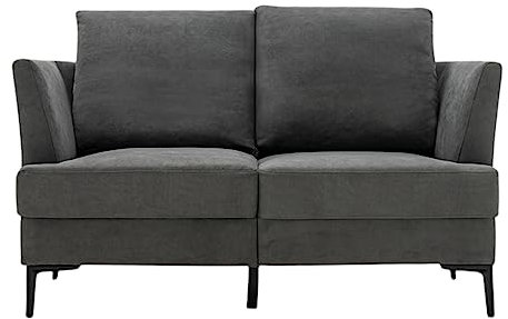 LIFEZEAL 2-Sitzer-Sofa, Weiches und Flauschiges Sofa Loungesofa, Wohnzimmersofa mit Beinen & Armlehnen, Couch für Büro, Wohnzimmer & Schlafzimmer, Grau