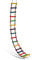 SCSpecial Bird Ladder Toys Coloured Flexible Parrot Swing Bridge Wooden Cockatiel Cage Hanging Climbing Ladder (39 In (16 steps))