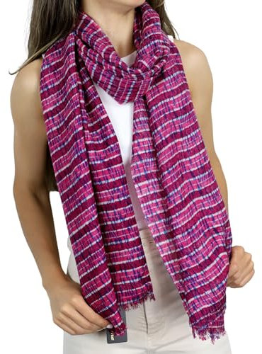 La Fiorentina Damen 100% Wolle, Batikfärbung, leicht Schal, Mauve Rosa Flieder, One Size (70x180)
