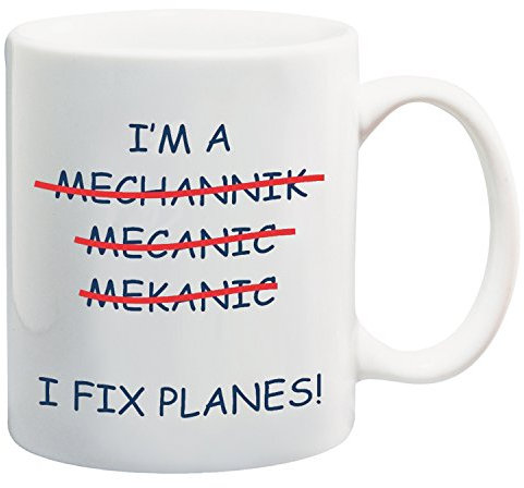 Fashnkart Funny Coffee Mug Tea Cup Creative Ceramic I AM A I Fix Planes ? White Tea and Coffee Ceramic Mug 11 Oz