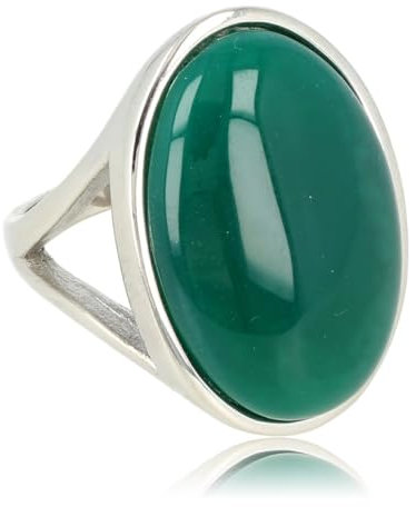 Silberner Statement-Ring mit grünem Achat-Edelstein- Statement-Ring für Damen mit echtem Edelstein – zum Strahlen – ein echter Hingucker – erhältlich in Silber und Gold und verschiedenen Edelsteinen