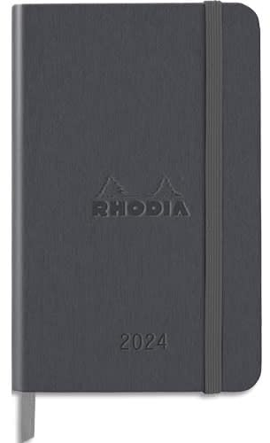 RHODIA 194135C – Wochenkalender Webplanner 2024 Titan – A6 – 10 x 15 cm – vertikales Kalenderraster – 160 Seiten Papier 90 g/m² – Hardcover – Kollektion Rhodiatime