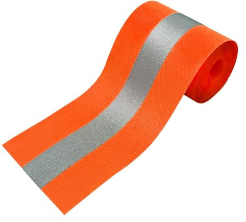 MARARDI Reflektierendes Klebeband zum Nähen - Reflektorband [2 Meter x 50 mm] [Fluoreszierendes Orange] 100% Polyester - Reflektor Tape Hohe Sichtbarkeit - Reflexionsvermögen ≥300