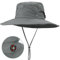 Sukeen Herren Fischerhut mit Kopfverstellung, UV-Schutz Sonnenhut mit Breiter Krempe, Sonnenschutz Hut Bucket Hat Outdoor-Hut mit Abnehmbarem Oberkopf, Grau, UPF 50+