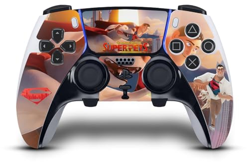Head Case Designs Offizielle DC League of Super Pets Krypto Und Superman Graphics Vinyl Haut Gaming Aufkleber Abziehbild Abdeckung kompatibel mit Sony Playstation 5 PS5 DualSense Edge Controller