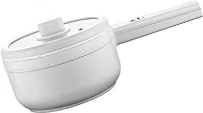 ANSNOW Mini Pentola Elettrica Portatile 1.8L Padella Elettrica Antiaderente Fornello Rapido per Tagliatelle Padella Elettrica Multifunzione per Utensili da Cucina/Bianco/Senza Vaporiera