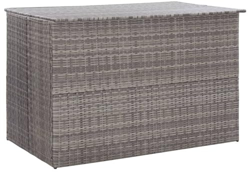 ShGaxin Aufbewahrungsbox für Garten, Truhe für den Außenbereich, Aufbewahrung, Arcon Garten, Outdoor, Aufbewahrungsbox für den Außenbereich, Polyrattan, Grau, 150 x 100 x 100 cm