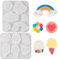 PandaHall Süßigkeiten-Silikonformen, Eiscreme, Gießharz, Regenbogen-UV-Harzform für Epoxidharz, Basteln, Schmuckherstellung, 2 Stück