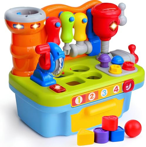 Juguetes Montessori Juegos Educativos, Banco de Trabajo Juguetes Niños 1 Año 2 Años, Juguetes Caja Manualidades, uguete Educadivo Montessori Bebés 12 18 24 Meses, Herramientas Bricolaje Juguetes