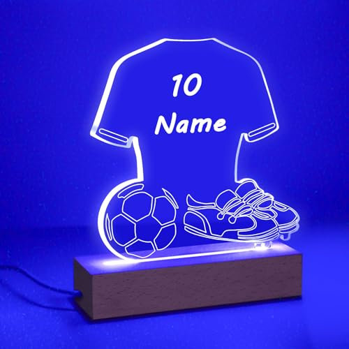 ZEEYUAN Fußballgeschenk für Jungen Mädchen 3D Nächtlicht für kleine Fussballer Farbwecgselmodi stehen zur Auswahl Geschenke für Fussballer