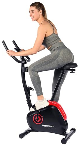 Christopeit Sport Heimtrainer HT 2.0 - leises Magnet-Bremssystem, verstellbarer Sattel, Handpulsmessung, LCD - Schwarz