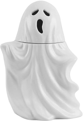 Hperu Halloween Mug Halloween Ghost Mug, Effrayant Face Screaming Face Ghost Coffee Mug 500 ML avec Couvercle et poignée, Mignon Céramic Ghost Halloween Tasses pour Le Bureau à Domicile