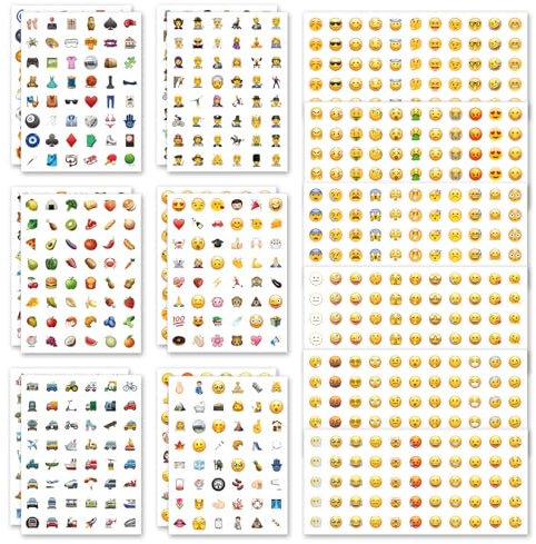 18 Blatt Emoji Sticker Smiley Aufkleber, Smiley Sticker, Klein Sticker Smiley, Lustig Emoji Aufkleber, Stempel Smiley, Aufkleber Smiley, Anreizaufkleber für Kinder, Emoji-Belohnungen für Lehrer