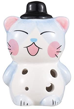 Okarina-Instrument, Okarina mit Noten von 5 Einfachen Liedern, 6 Löcher, Cartoon-Keramik-Okarina für Anfänger und Kinder (hellblau)