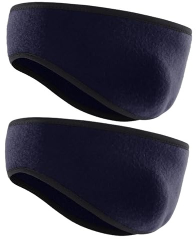 HSTWODE 2 Stück Sport Stirnbänder für Männer und Frauen, warme Ohrenschützer Stirnband, Laufen, Wandern, Radfahren Ohrenschützer warmes Stirnband (Dunkelblau)