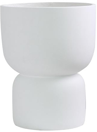 Nouvage Design Large Matt White Fibre Planter Stand XL Plant Pot Indoor and Outdoor Home Decor