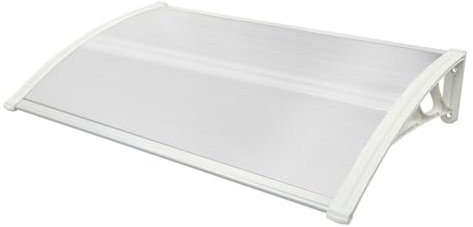 Front Door Canopy, Waterproof Rain Awning, Clear Arched Garden Window Porch Shade, Patio Roof Cover for Outside Most Windows Door, 100 x 60 x 19cm