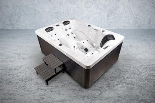 American Outdoor Whirlpool Modena 220x156 cm – 3 Personen – 77 Düsen – Gecko Steuerung – LED Farblicht – UV-Wasseraufbereitung – Vollisolierung – inkl. Thermoabdeckung & Klapphilfe